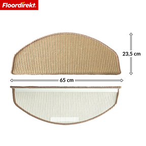 Tapis d’escalier en sisal | Pearl | Marche demi-ronde antidérapante, insonorisante & durable