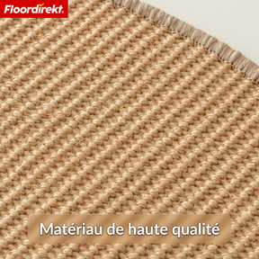 Tapis d’escalier en sisal | Pearl | Marche demi-ronde antidérapante, insonorisante & durable