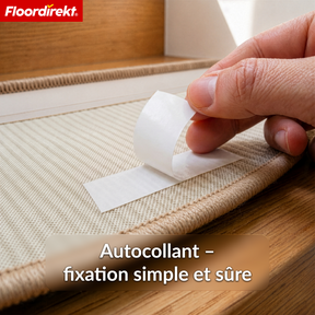 Tapis d’escalier en sisal | Pearl | Marche demi-ronde antidérapante, insonorisante & durable