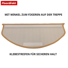 Tapis de marche en velours | Wien | Demi-lune antidérapant en polypropylène robuste | Protection d’escalier, insonorisant & antistatique | Disponible en 4 couleurs modernes