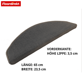 Tapis de marche en velours | Wien | Demi-lune antidérapant en polypropylène robuste | Protection d’escalier, insonorisant & antistatique | Disponible en 4 couleurs modernes