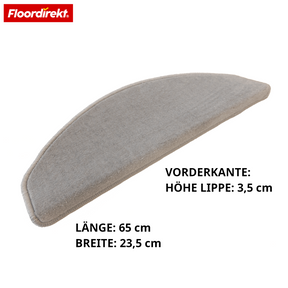 Tapis de marche en velours | Wien | Demi-lune antidérapant en polypropylène robuste | Protection d’escalier, insonorisant & antistatique | Disponible en 4 couleurs modernes