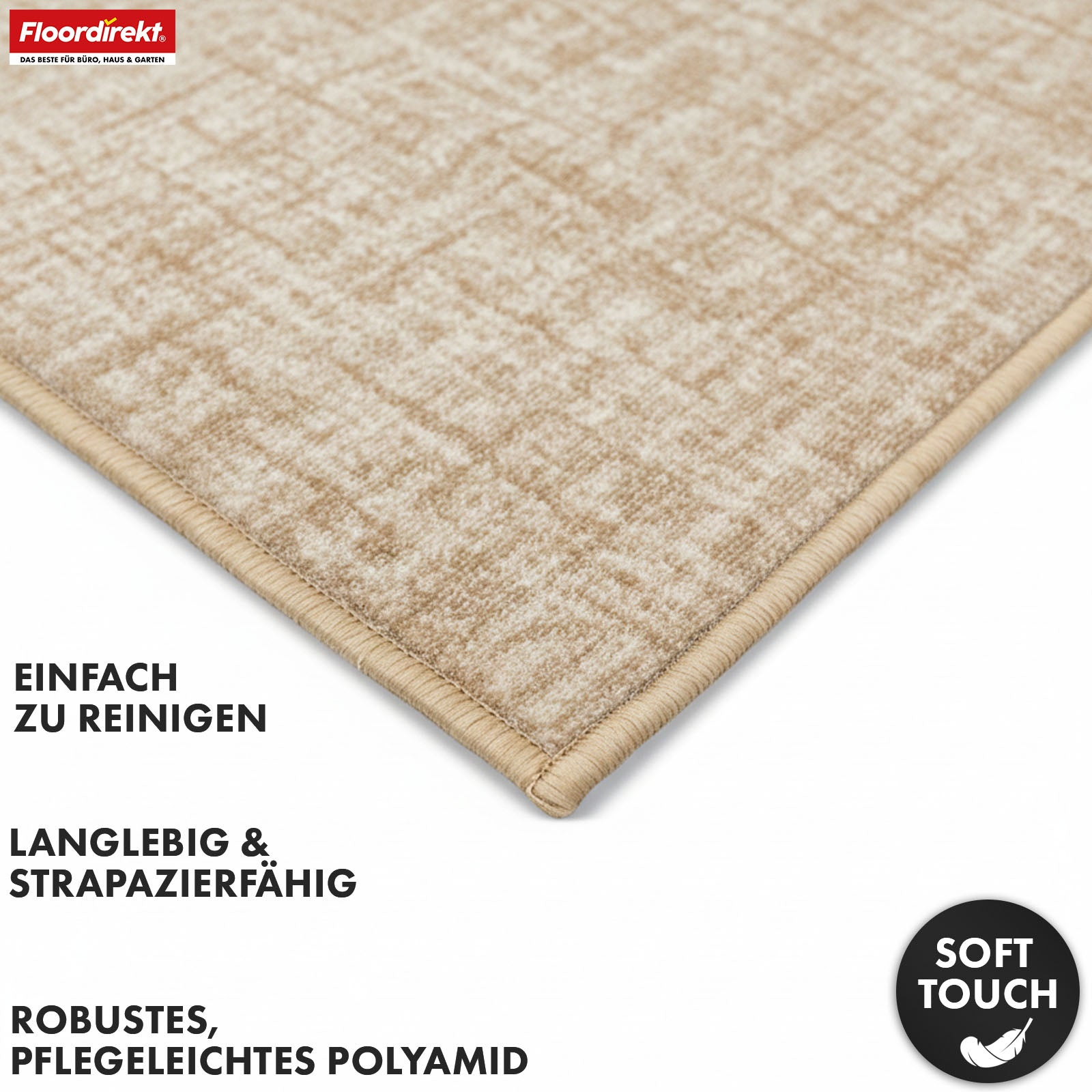 Tapis coureur | Tessaro | Tapis moderne pour couloir, cuisine et entrée | Antidérapant, facile à entretenir & durable | Disponible en plusieurs couleurs