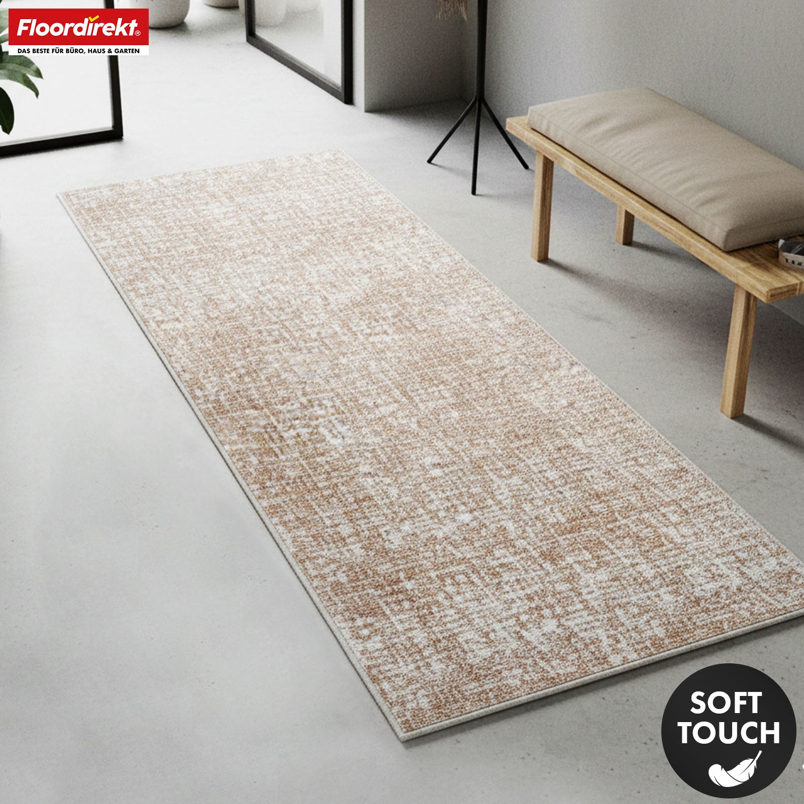 Tapis coureur | Tessaro | Tapis moderne pour couloir, cuisine et entrée | Antidérapant, facile à entretenir & durable | Disponible en plusieurs couleurs