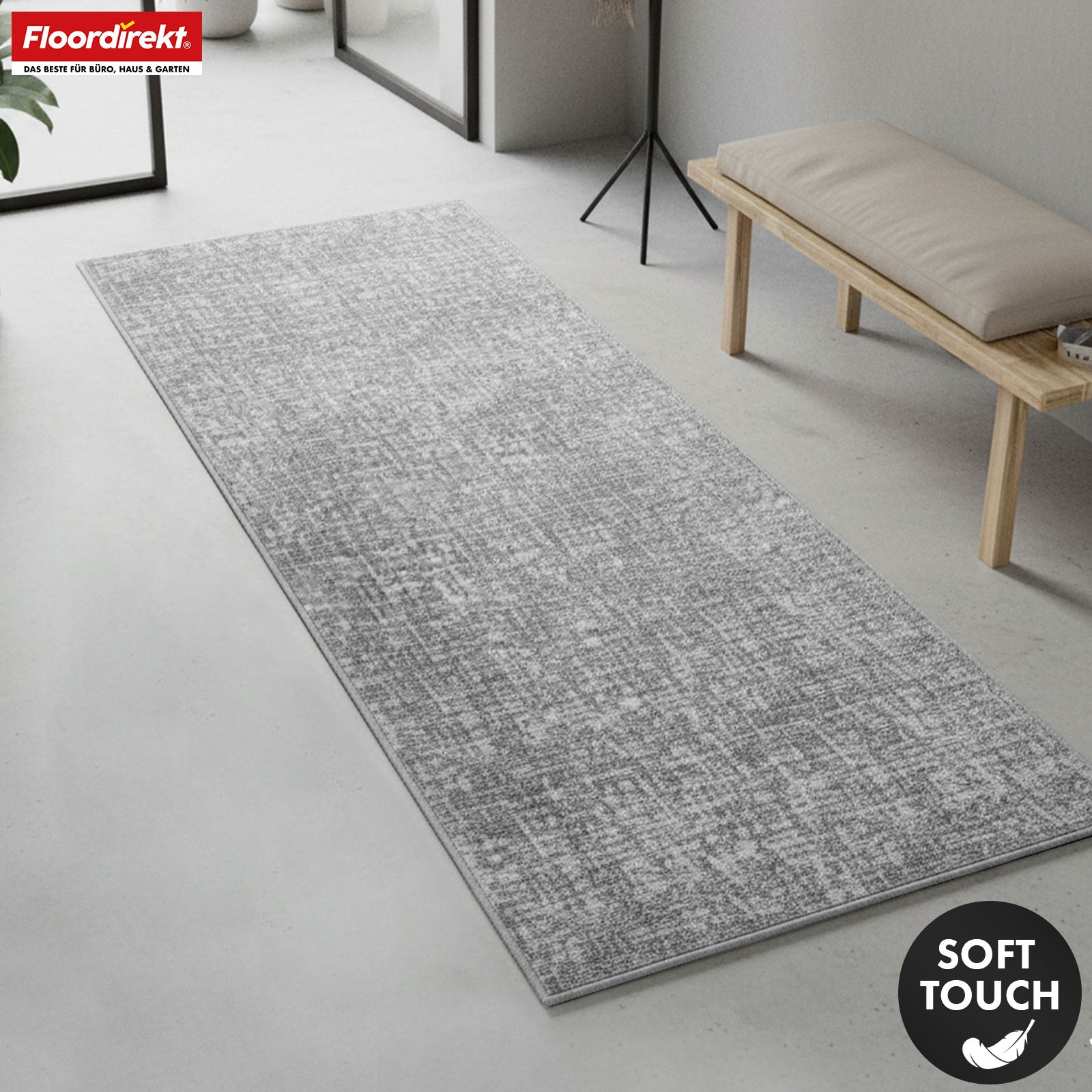 Tapis coureur | Tessaro | Tapis moderne pour couloir, cuisine et entrée | Antidérapant, facile à entretenir & durable | Disponible en plusieurs couleurs
