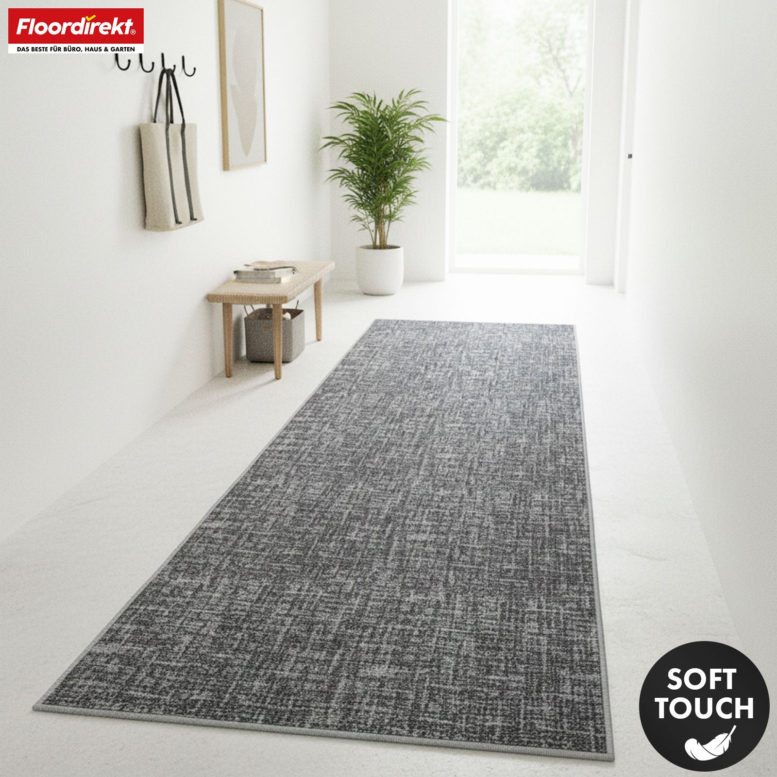 Tapis coureur | Tessaro | Tapis moderne pour couloir, cuisine et entrée | Antidérapant, facile à entretenir & durable | Disponible en plusieurs couleurs