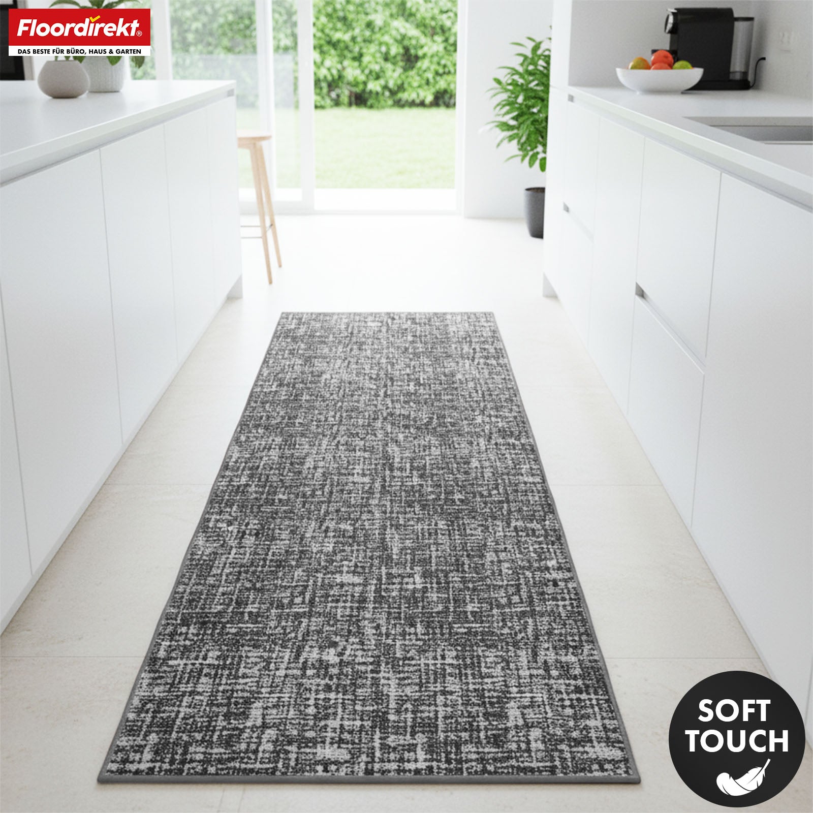 Tapis coureur | Tessaro | Tapis moderne pour couloir, cuisine et entrée | Antidérapant, facile à entretenir & durable | Disponible en plusieurs couleurs