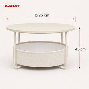 Table d’appoint | Tore | Table ronde avec rangement ouvert en bois & acier | Ø 75 cm