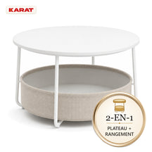 Table d’appoint | Tore | Table ronde avec rangement ouvert en bois & acier | Ø 75 cm