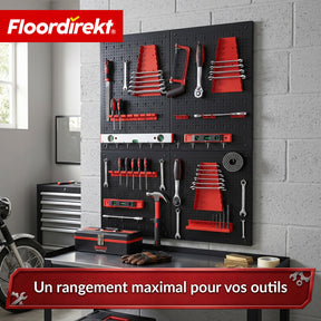 Mur à outils | Parker | Panneau perforé en métal avec accessoires | Support à outils pour atelier et garage