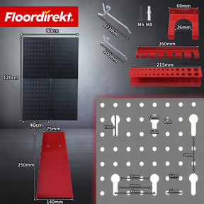 Mur à outils | Parker | Panneau perforé en métal avec accessoires | Support à outils pour atelier et garage