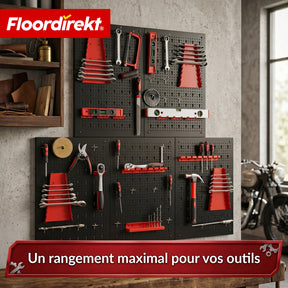 Mur à outils | Parker | Panneau perforé en métal avec accessoires | Support à outils pour atelier et garage