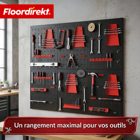 Mur à outils | Parker | Panneau perforé en métal avec accessoires | Support à outils pour atelier et garage