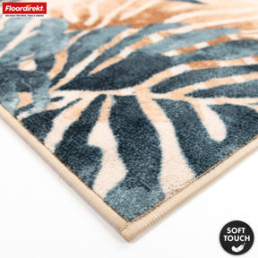 Tapis de salon | Amazonia | Tapis moderne à motif de feuilles | Antidérapant, résistant & facile d’entretien | Disponible en plusieurs tailles