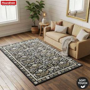 Tapis de salon | Aristo | Tapis élégant au motif floral classique | Antidérapant, durable & facile d’entretien | Disponible en plusieurs tailles