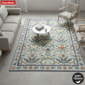 Tapis de salon | Cascada | Tapis élégant à motif floral aux couleurs harmonieuses | Antidérapant, résistant & facile d’entretien | Disponible en plusieurs tailles