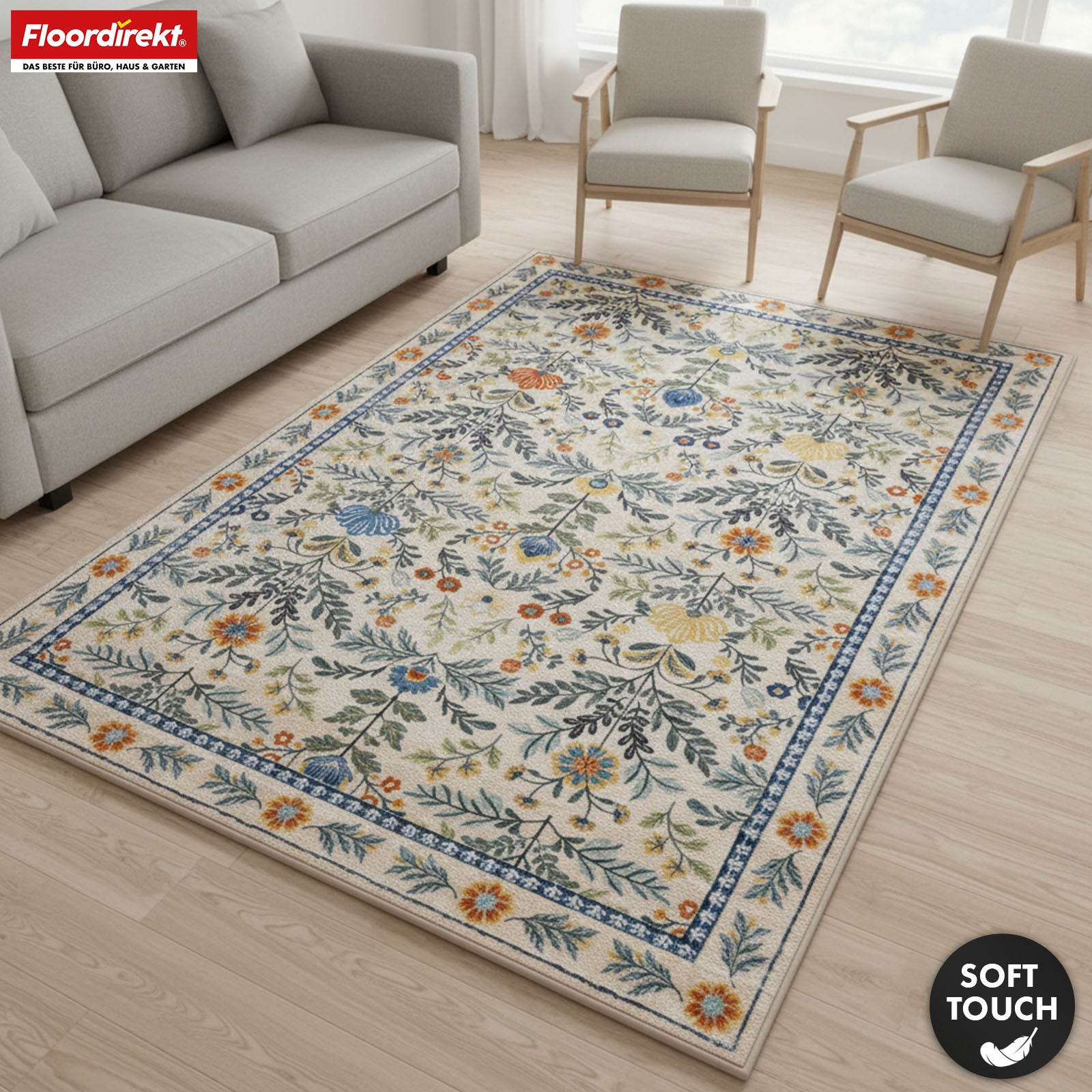 Tapis de salon | Orientalis | Tapis classique au motif floral oriental | Antidérapant, résistant & facile d’entretien | Disponible en plusieurs tailles