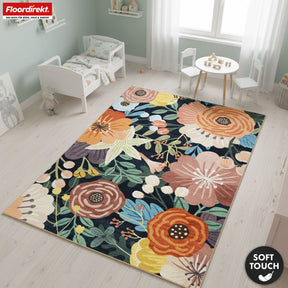 Tapis de salon | Tropica | Tapis moderne à motif floral tropical | Antidérapant, résistant & facile d’entretien | Disponible en plusieurs tailles