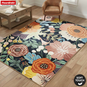 Tapis de salon | Tropica | Tapis moderne à motif floral tropical | Antidérapant, résistant & facile d’entretien | Disponible en plusieurs tailles
