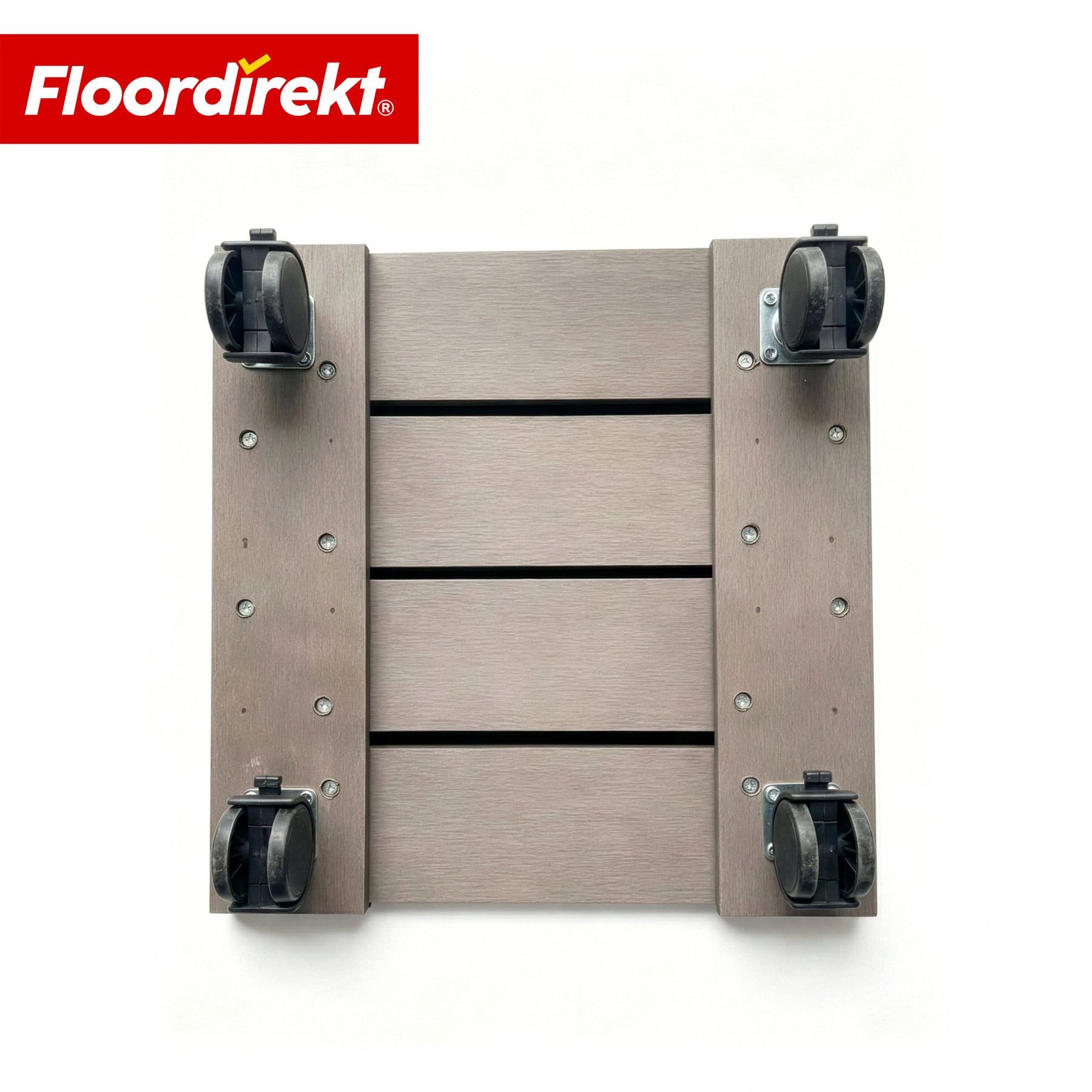 Chariot pour plantes en WPC | Marquis | Support roulant 30 x 30 cm | Roulettes pivotantes 360° avec frein | Charge jusqu’à 80 kg