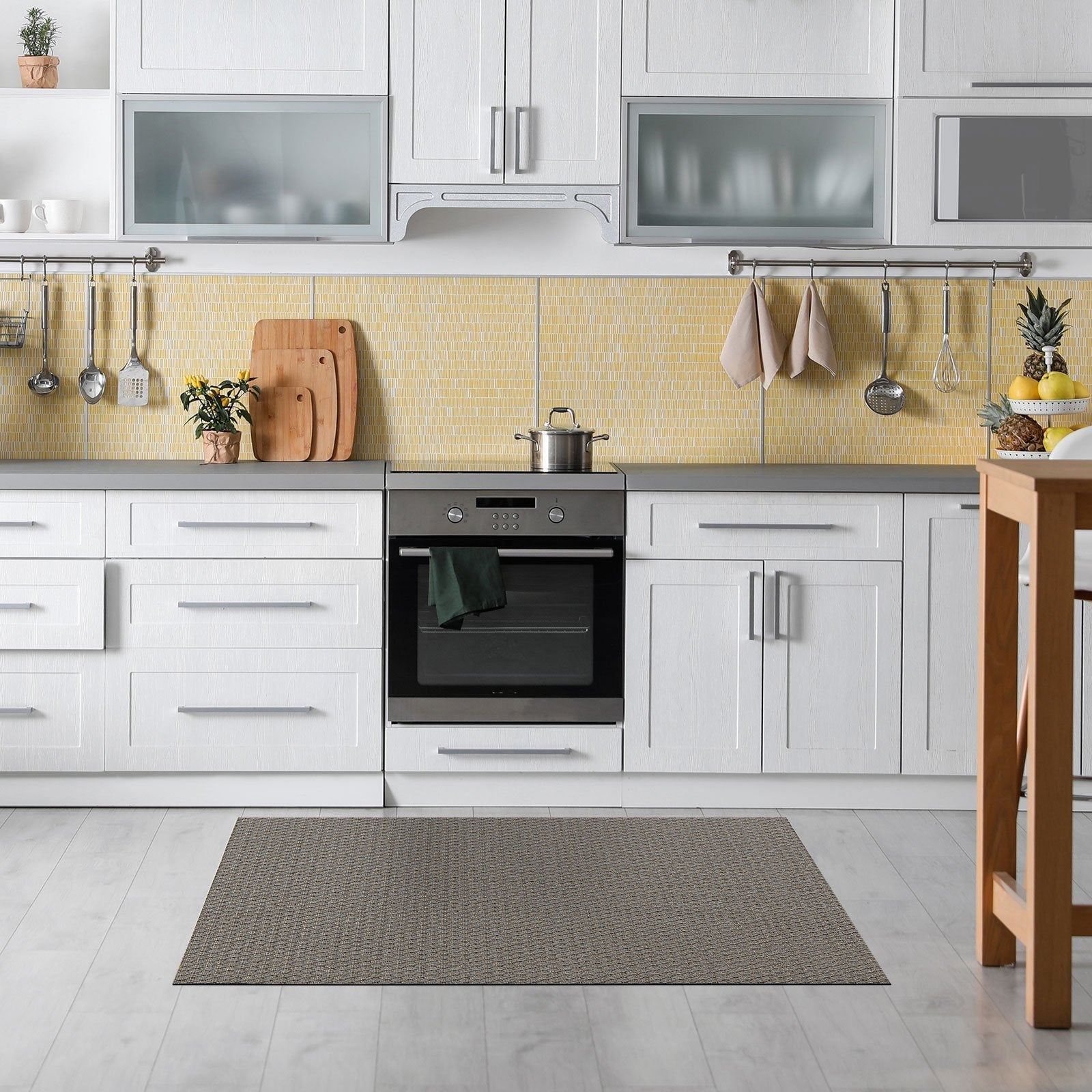 ✂ Tapis de cuisine en vinyle | Découpé sur mesure | 3 largeurs | Nombreux motifs