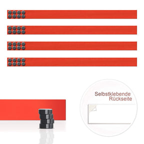 4er-Set Magnetleisten  2 Längen  5 Farben | Rouge