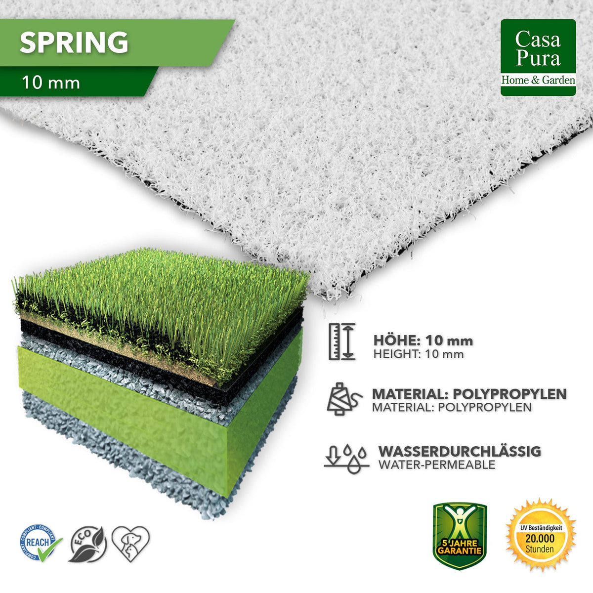 ✂ Tapis de gazon Premium | Spring | En différentes couleurs et largeurs | Idéal pour balcon et terrasse