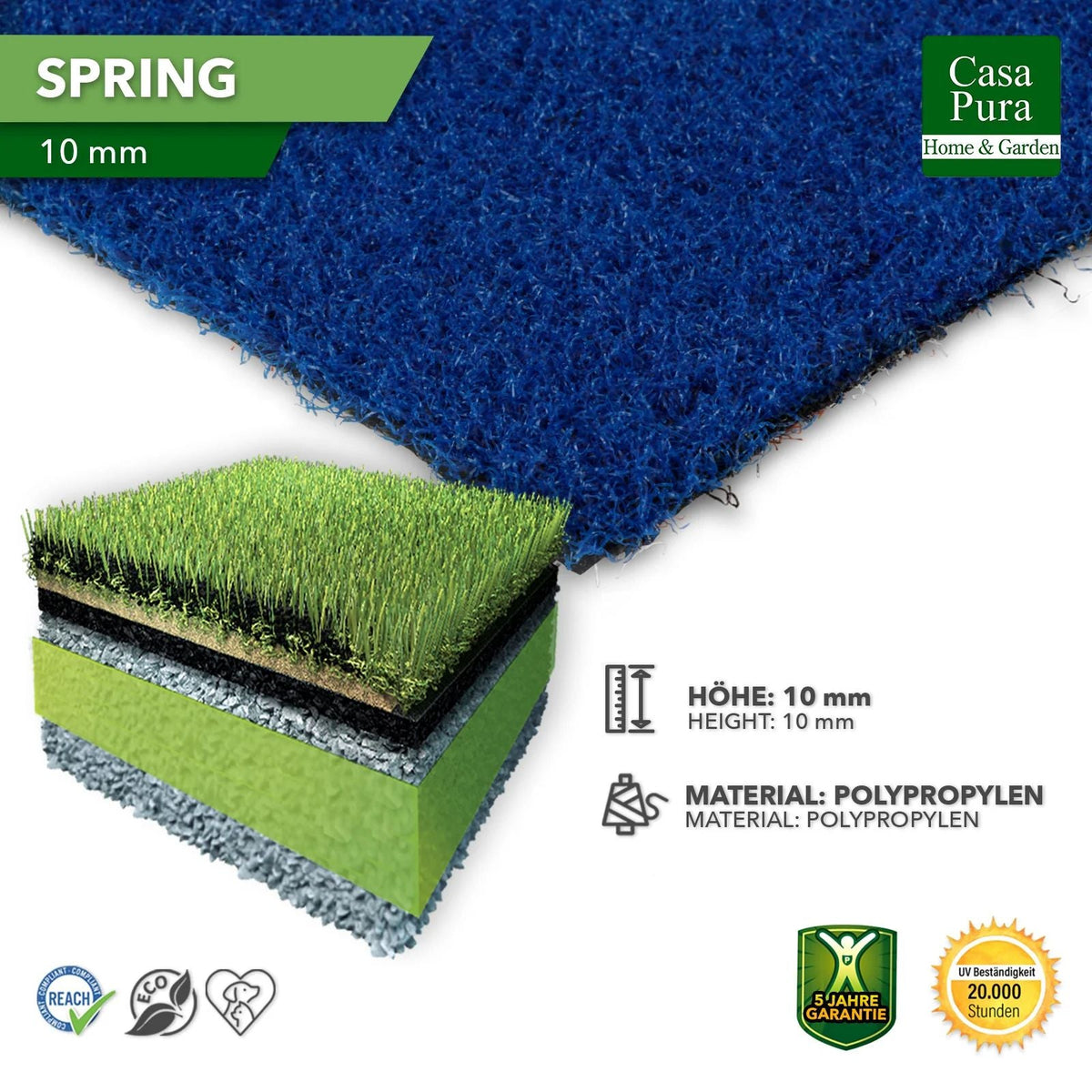 ✂ Tapis de gazon Premium | Spring | En différentes couleurs et largeurs | Idéal pour balcon et terrasse