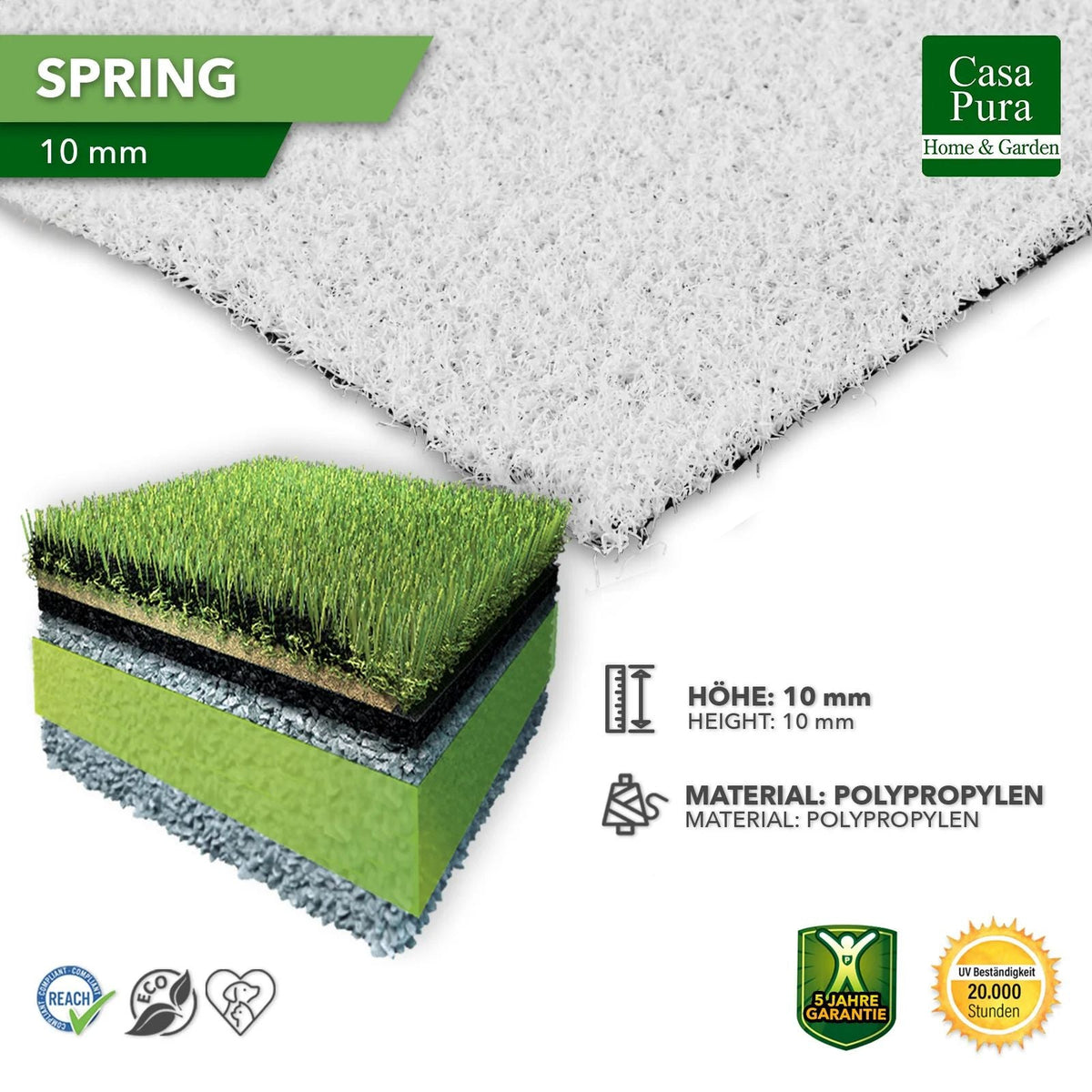 ✂ Tapis de gazon Premium | Spring | En différentes couleurs et largeurs | Idéal pour balcon et terrasse
