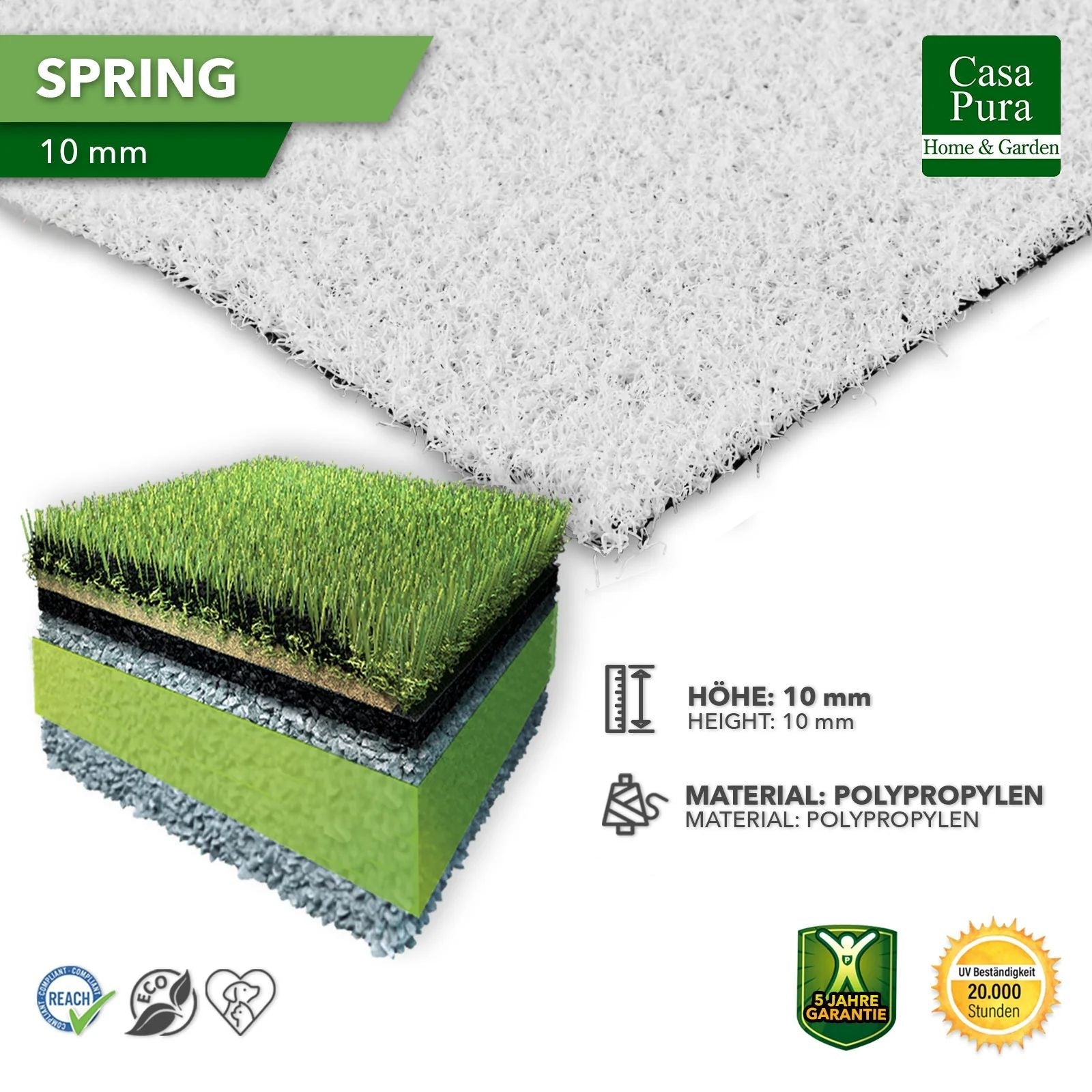 ✂ Tapis de gazon Premium | Spring | En différentes couleurs et largeurs | Idéal pour balcon et terrasse