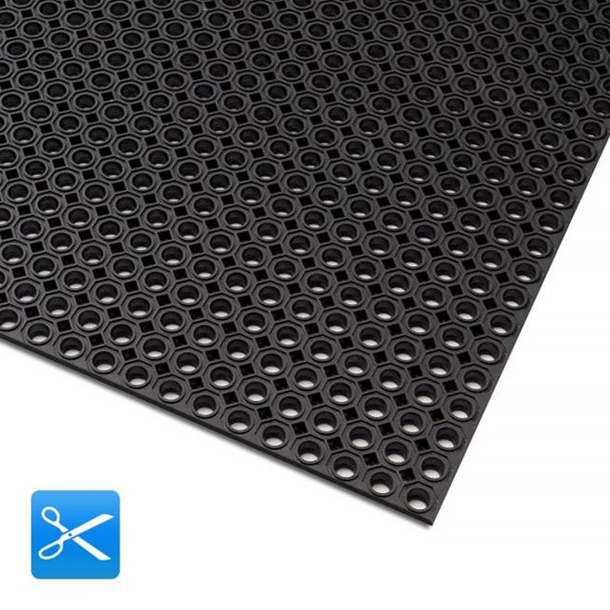 Tapis Caoutchouc Anneaux Au Mètre – Charge Lourde – Largeur 100 Cm – Parfait Garage, Atelier, Salle De Sport